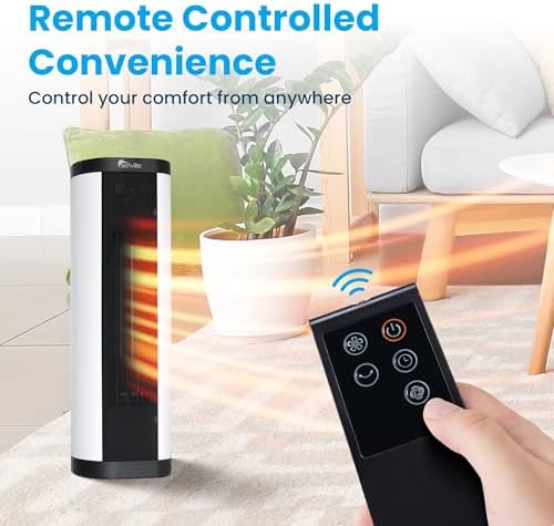 Senville Ceramic Space Heater, 1500W Electric, Digital Thermostat, Remote