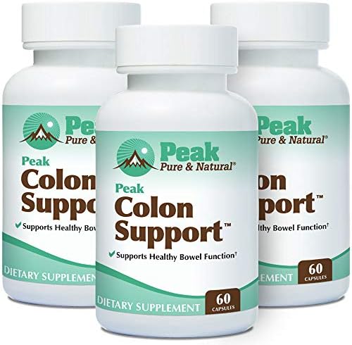 Peak Pure & Natural Colon Support - Colon Cleanse and Detox Supplement for Digestive Health - Gut Health Support with Inulin and Senna Leaf Extracts - with Fiber, Prebiotics, and Probiotics - 1 Pack
