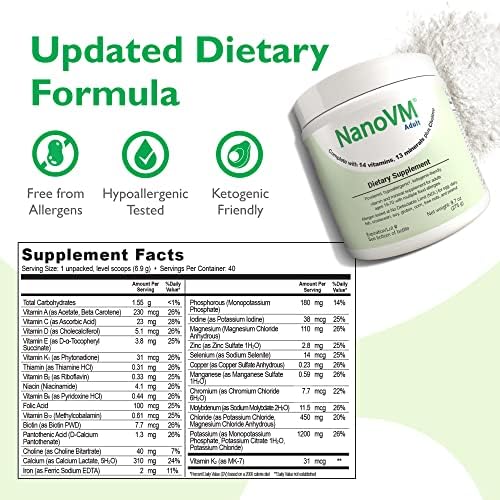 1-3 Years, Allergen-Free Multivitamin for Kids, Unflavored Dietary Supplement, Powdered Supplement with 14 Vitamins & 13 Minerals, Low-Carbohydrate Toddler Vitamins, 275g - Solace Nutrition