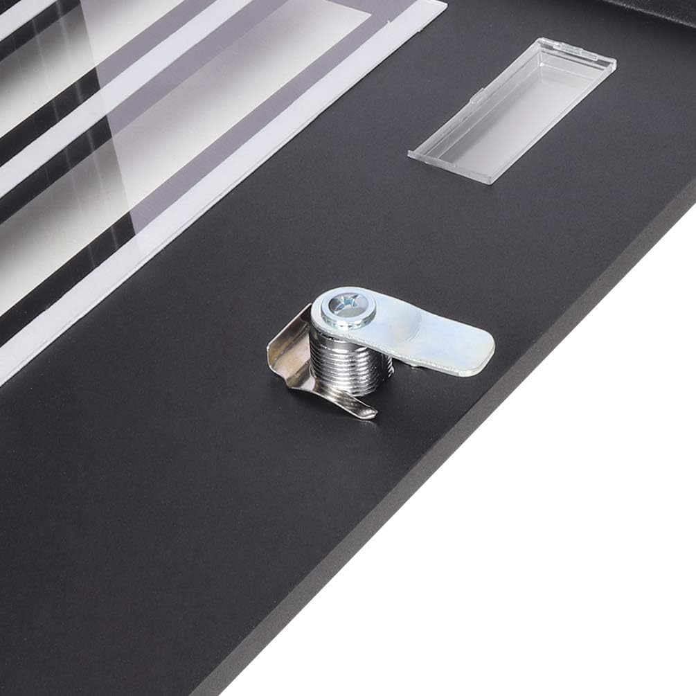 Decaller Large Capacity Mailbox with Key Lock, Wall Mount Metal Mail Box with Newspaper Compartment for Outside, 14.4" x 13" x 4.2", 938 Black