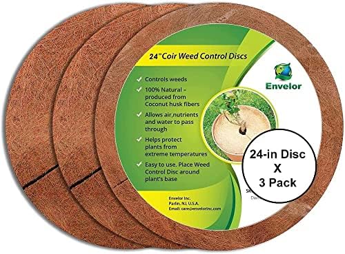 Envelor 20 pcs Coconut Fibers Mulch Ring 4 Inches Tree Protector Mat Coconut Mulch Cover Natural Coconut Fiber Weed Control Rings, Tree Ring Plant Cover for Indoor Outdoor Plants, Pot, Landscaping