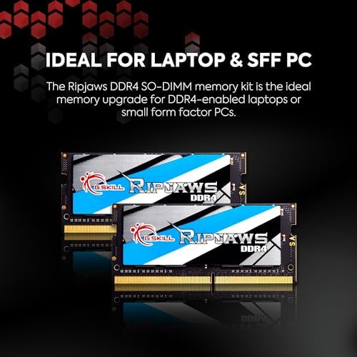 G.SKILL Ripjaws DDR4 SO-DIMM Series DDR4 RAM 32GB (2x16GB) 3200MT/s CL22-22-22-52 1.20V Unbuffered Non-ECC Notebook/Laptop Memory SO-DIMM