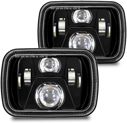 5x7 7x6 Inches LED Headlights H6054 Hi/Low Sealed Beam DOT/SAE Headlamps