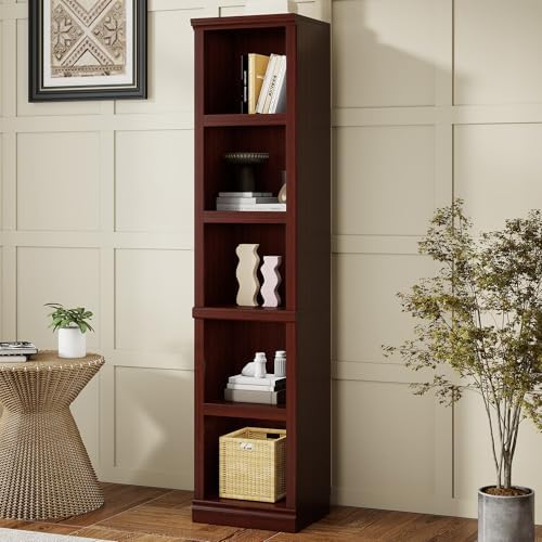 Bevfint 72" Tall Bookcase, White Large Floor Standing Bookshelf for Hallway | 5 Tier Shelves Open Storage Organizer with Anti Tipping Device, Book Case for Living Room Kitchen Home Office Bedroom