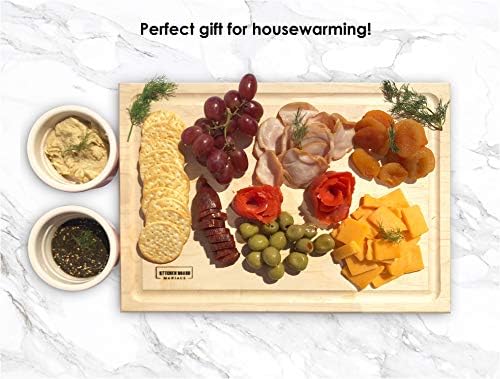Premium Maple Wood Cutting Board - 12x8 Inches, Reversible Chopping Board for Kitchen, Cheese, and Charcuterie, Durable and Knife-Friendly