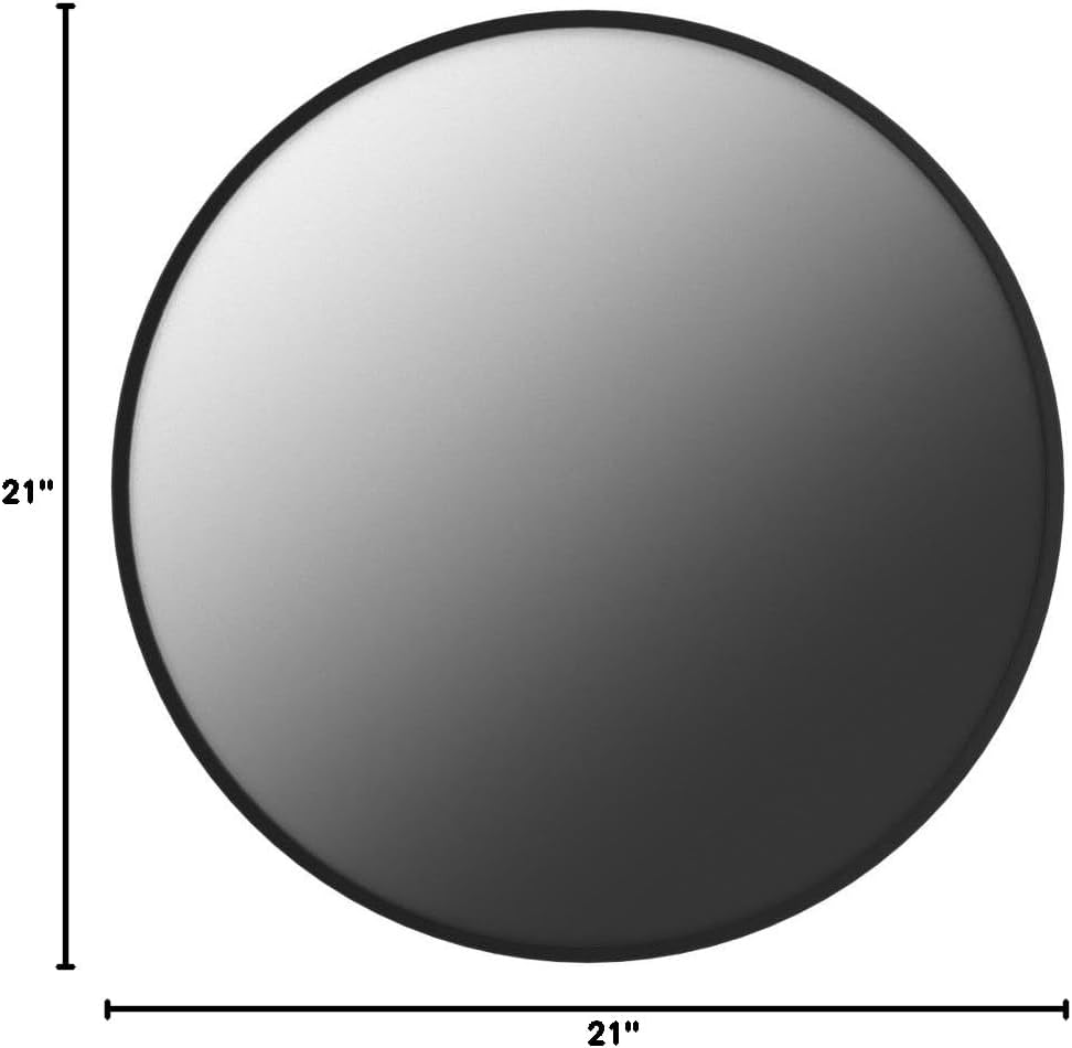 Growsun Black Round Mirror 24 inch, Wall Mounted Circle Mirror, Metal Framed Mirror for Bathroom Vanity, Bedroom Home Decor Mirros