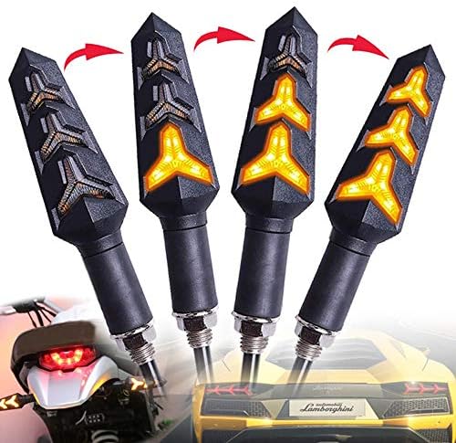 2-Pack Motorcycle Indicators Flowing Turn Signal Lights Y Shape LED Bulbs For Motorbike Scooter Off Road (DC-12V)
