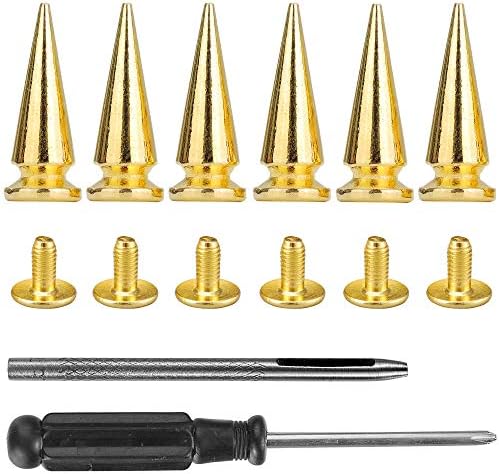 YORANYO 20 Sets 25MM Silver Color Metallic Spikes and Studs 1" Metal Bullet Cone Spikes Screw Back Large Punk Studs and Spikes for Clothing Shoes