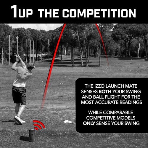 Izzo Golf Launch Mate Launch Monitor | Tracks swing speed, ball speed, carry distance and smash factor