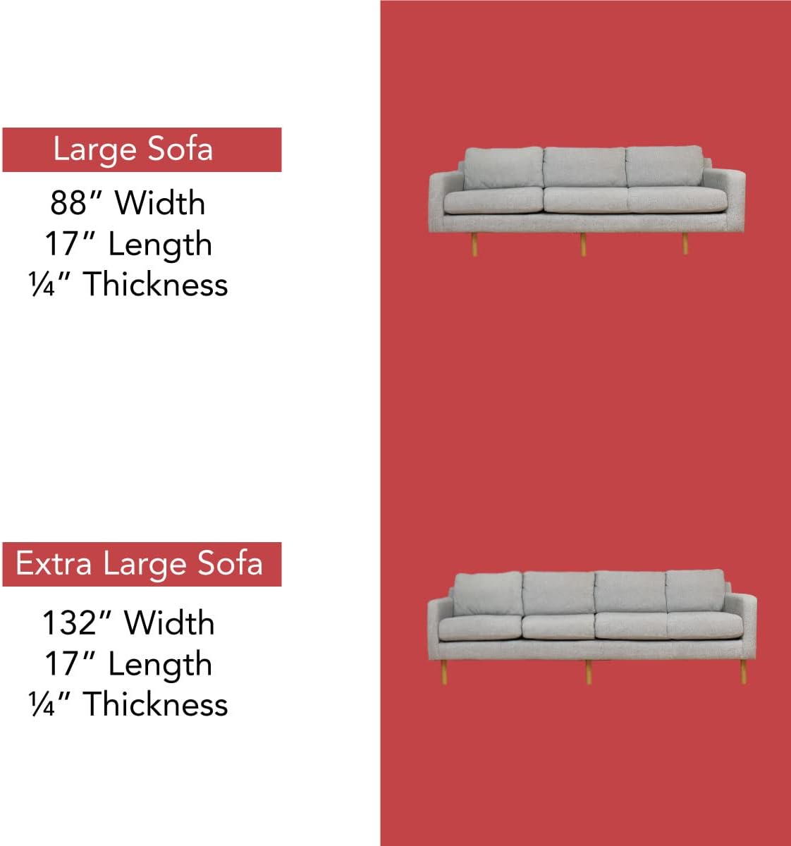 LAMINET Deluxe Extra Thick Sagging Furniture Cushion Support Insert| Seat Saver| New and Improved| Extend The Life of Your Sofa| 60% Thicker - Sofa - 17" L x 66" W