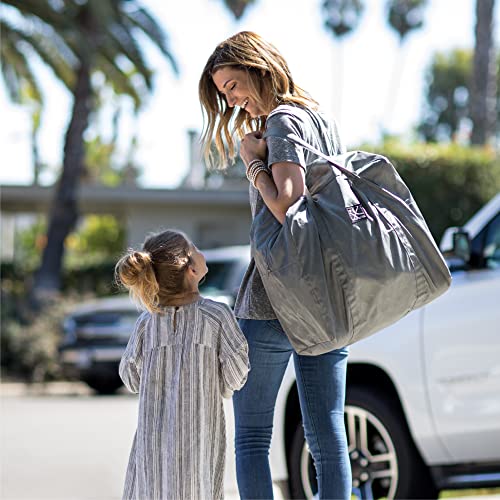 J.L. Childress Go-Go Travel Bag for Kids Backless Booster Seat - Compact Carrier for Airplane & Air Travel, For Toddler Backless Booster Car Seats, Fits Compact Strollers like GB Pocket - Deluxe, Grey
