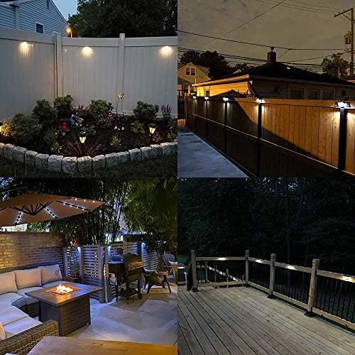 KBP Solar Fence Lights Outdoor Decorative Garden Lights Waterproof Wall Lights for Patio, Yard, Stairway (White)