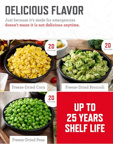 READYWISE Emergency Food Supply Freeze Dried Vegetables, 72 Servings