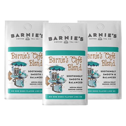 Barnie's Coffee English Salted Toffee Ground Coffee with Caramel, Molasses and Salted Creamy Butter Flavors, Medium Roasted Arabica Coffee Beans