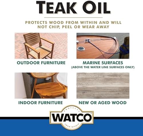 Watco Teak Oil Wood Finish, Quart, Clear
