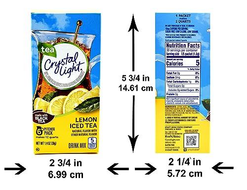 Crystal Light Iced Tea Drink Mix, Natural Lemon Flavor (12-Quart), 1.4-Ounce Packages (Pack of 4)
