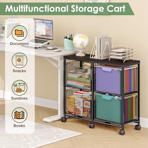 Sbanmao 4 Drawer Lateral File Cabinet, Mobile Filing Cabinet