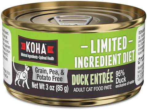 KOHA Limited Ingredient Diet Kangaroo Pate for Cats, 5.5 oz Pack of 24 | Single meat protein, sensitive stomach formula, no fillers, wet cat food, made in USA