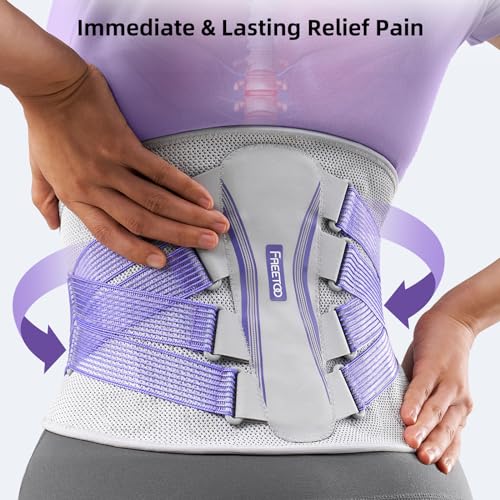 FREETOO Lower Back Brace For Women For Pain, Lumbar Back Support Brace | 3D Knitted Fabric,Metal Plate,Lumbar Pad, Herniated Disc,Sciatica,Strain,Scoliosis, Work,Heavy Lifting,Driving,Cycling,Gym
