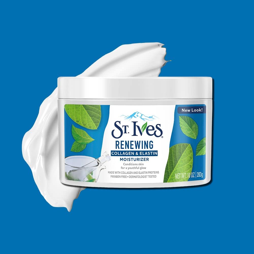 St. Ives Collagen Elastin Face Moisturizer for Dry Skin, Paraben free and Non Comedogenic, 10 oz