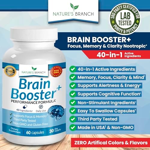 40-in-1 Brain Booster Supplement for Focus, Memory, Clarity