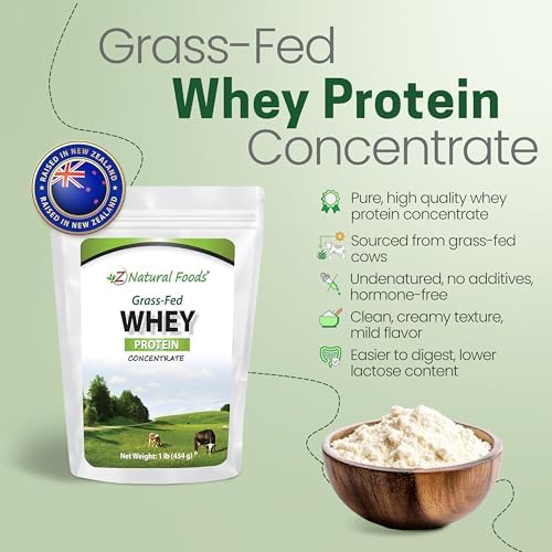 Z Natural Foods Grass-Fed Whey Protein Concentrate - Cold Processed, 1 lb