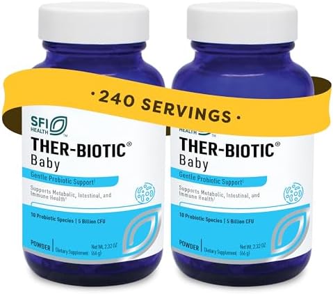Klaire Labs SFI Health Ther-Biotic Baby Probiotic Powder, 2 oz | Supports Developing Microbiomes & Infant Development, 5 Billion CFU + 10 Strains for Digestive Health and Immune Support