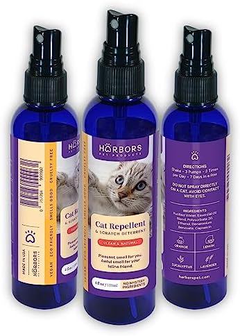 Harbors Cat Scratch and Chewing Deterrent Spray - 4 oz / 118 ml | Formulated with Essential Oils | 100% Satisfied or Return