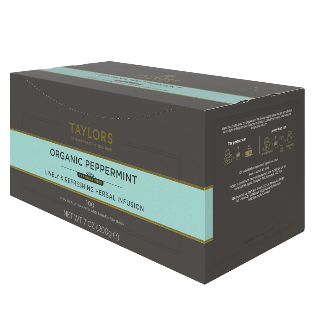 Taylors of Harrogate Green Tea with Lemon, Individually Wrapped Bags, 20 Count (Pack of 1), Citrussy, Mellow and Light, Caffeinated, Enjoy Hot or Iced, 20 Teabags
