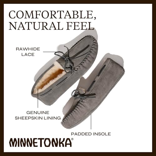 Minnetonka Men's Sheepskin Softsole Moccasin Slipper