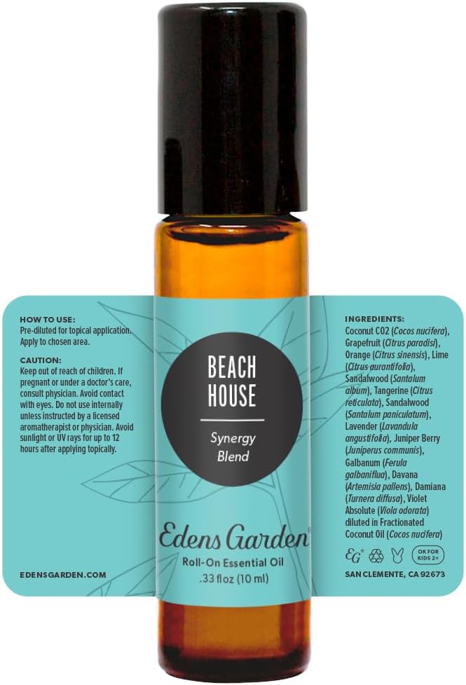 Edens Garden Beach House 100% Pure Essential Oil Blend Roll-On (.33 fl oz)