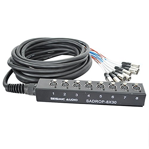 Seismic Audio SADROP-6x30 6 Channel Drop Snake Cable, 30-Feet Pro Audio Sub Snake