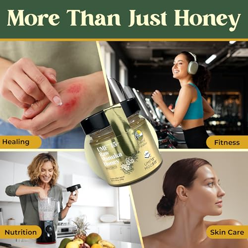 Center of Paradise Raw Manuka Honey Certified UMF 15+ | MGO 515+ (250g / 8.8oz) Glass Jar - Pure & Natural New Zealand Honey for Daily Immune