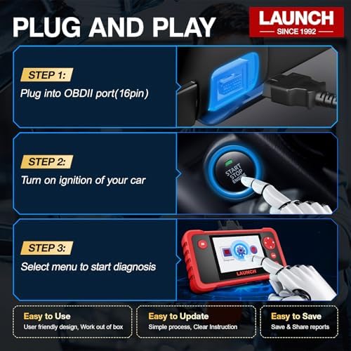 LAUNCH CRP123 V3.0 Elite OBD2 Scanner, Engine ABS SRS Transmission, 3 Resets | Oil Service/Throttle Relearn/SAS Reset