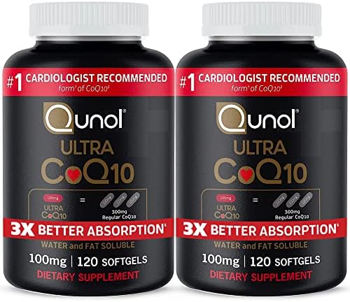 Qunol Ultra CoQ10 100mg, 3X Better Absorption, Antioxidant, 240 Softgels | #1 Cardiologist Recommended Supplement for Heart Health, Coenzyme Q10 Supplement to support Vascular Health & Cellular Energy