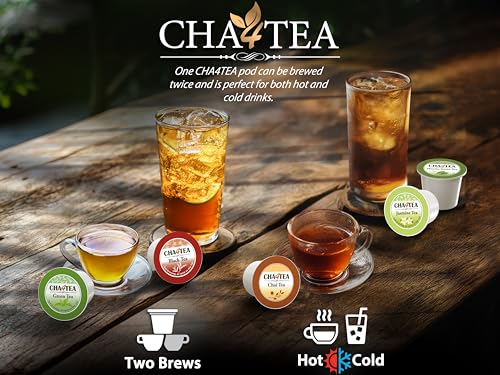 Cha4TEA 36-Count Earl Grey Tea Pod Compatible with Keurig K-Cup Brewers | Bold Black Tea with Bergamot Flavor
