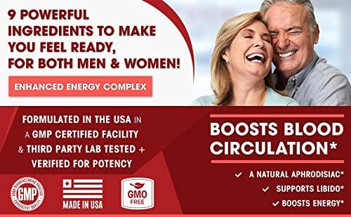 Horny Goat Weed Extract with Maca, Tribulus, L-Arginine, Ginseng - Enhance Energy & Performance for Men & Women - Boost Libido