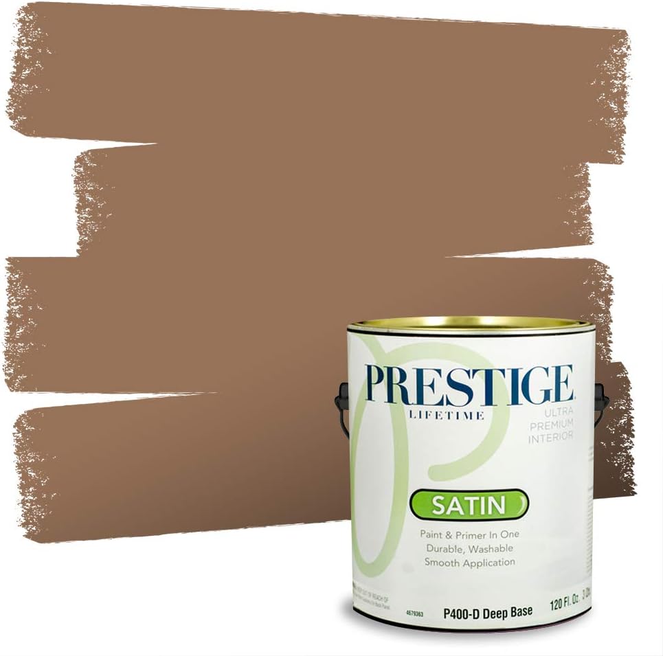 PRESTIGE Paints Exterior Paint and Primer In One, 1-Gallon, Flat, Comparable Match of Sherwin Williams* Sable*