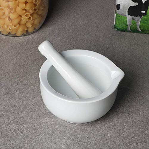 LEETOYI Small Ceramic Mortar Pestle Set, Herb Grinder Pill Crusher 3.3-inch