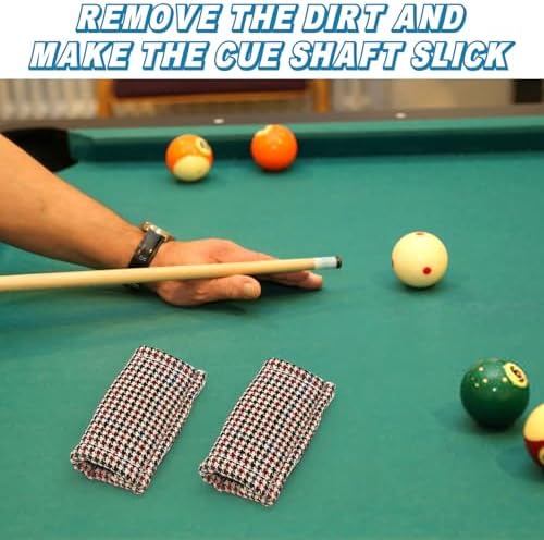 2 - Pack Billiard Cue Slicker - Pool Cue Shaft Cleaner Snooker Cleaning Cloth