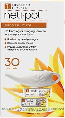 Himalayan Chandra Porcelain Neti Pot with 30 Sachets