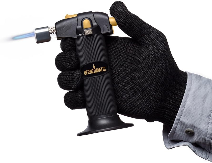 Bernz-O-Matic ST2200T Micro Flame Butane Torch Kit, Small, Black | Small Torch for Creme Brulee, Kitchen Cooking, Soldering & Jewelry Repair | Portable Mini Torch Lighter