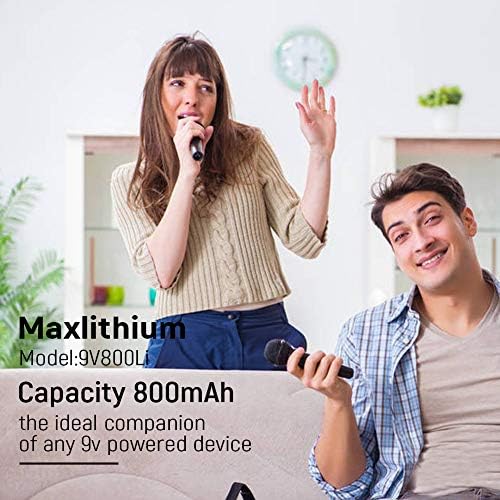 9v Rechargeable Batteries, Lithium-ion 9 Volt Battery Capacity 800mAh 7200mWh,3 Pack with Quick Charger
