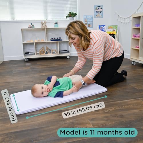 Children's Factory Vinyl Changing Pad with Waterproof Seams, 39" x 17" Pad | Wipeable Baby Changing Pad, Easy to Clean Portable Changing Pad