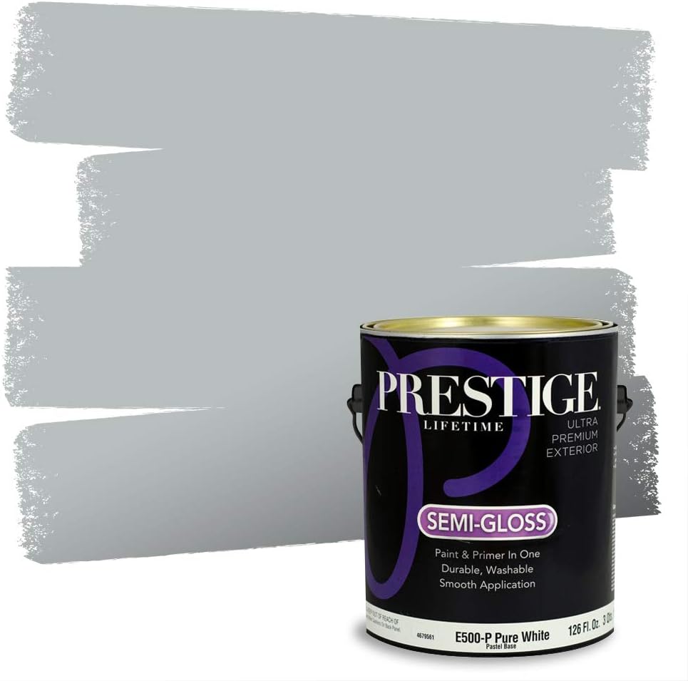 PRESTIGE Paints Exterior Paint and Primer In One, 1-Gallon, Satin, Comparable Match of Sherwin Williams* Tricorn Black*
