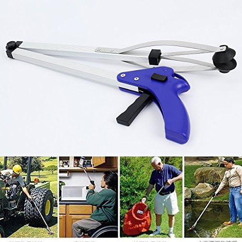 THUSIBER Reacher Grabber 32" Extra Long Folding Reaching Claw Heavy Duty Mobility Aid Arm Extender Gripper Tools for Trash Pick Up Litter Picker