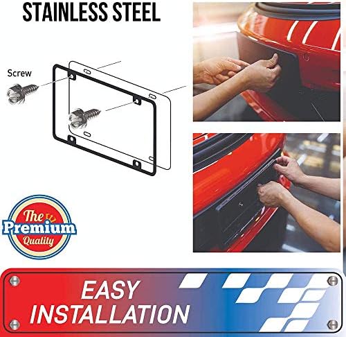 USA Fastener Stainless Steel Screws | Rust Proof, Chrome Locking Screws Set of 4 for License Plate Security to Secure Frames and Covers