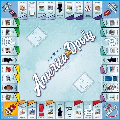 Late for the Sky America-Opoly Family Board Game – USA Travel Property Trading, 2–6 Players, Ages 8+, Party Strategy Game for Kids and Adults