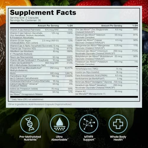 Pure Therapro Rx Methyl Multi Without Iron, Multivitamin, 240 Capsules | Includes Methyl B12 & Methylfolate, For Men & Women, Made in USA, 4-Month Supply