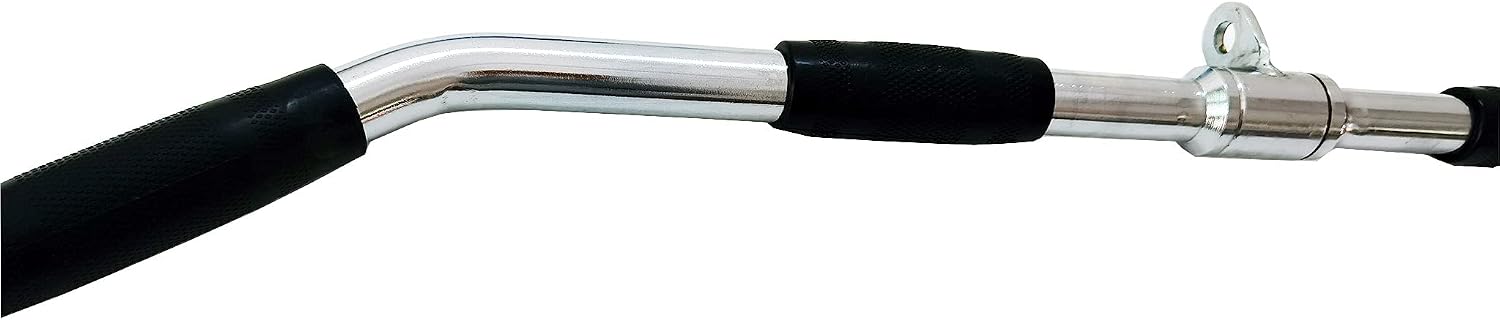 Revolving Lat Pulldown Bar for Cable Machine, Straight Bar with Rubber Grip - Tricep Press Down, Curl & Back Exercise Attachment for Home Gym